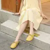 Pantuflas de Media Punta Cerradas de Piel de Oveja para Mujer, Modelo Dopamina Más Vendido Primavera 2026, Suela Suave, Superficie Suave, Pantuflas de Piel Genuina para Uso en Exteriores