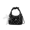 Bolso de Mano Arrugado Popular de Otoño para Mujer 2026 de Nicho Versátil Elegante Bolso de Hombro Único Dulce Versátil Bolso Cruzado con Cadena
