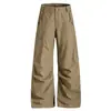 Pantalones de trabajo OREETA diseño estilo callejero americano, unisex, plisados multibolsillos pierna recta lavados casuales