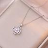 Collar para Mujer, Estilo Ins de Influencer de Moda Conjunto de Tres Piezas de Corazón Transfronterizo con Pendientes Giratorios, Anillo, Collar, Cadena para Clavícula con Circonita Microincrustada