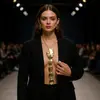 Conjunto de Brincos e Colar Irregulares Ovais Texturizados Europeus e Americanos Retrô Transfronteiriços, Conjunto de Joias Personalizado da Moda