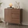 Armário de Cozinha Integrado Moderno Simples Montado na Parede Estrutura de Madeira Maciça Novo Estilo Chinês Cor de Noz Armário de Armazenamento para Sala de Estar
