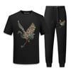 Conjunto de Ropa de Verano para Hombre con Camiseta con Rhinestone de Grulla, Manga Corta, Tallas Grandes, Estilo Chino, Gran Valor, Modelo Nuevo Recomendado 2026