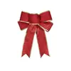 Lazo para corona de Navidad, lazo retro de terciopelo rojo, lazo de decoración navideña para corona, lazo para la puerta principal, lazo con lentejuelas rojas en forma de árbol para decoración de fiesta navideña de invierno en interiores y exteriores, 7*9 pulgadas