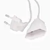 Cable de extensión estándar europeo de dos clavijas macho y hembra, 2 hilos, 0.75 mm², enchufe de lámpara de mesa curvado a 90 grados estándar europeo, cable de alimentación de cobre puro
