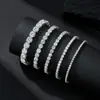 Pulsera de Tenis de Plata S925 Totalmente Incrustada de Moissanita de una Sola Fila Versátil Amazon Hip-Hop Pulsera de Moda para Hombres Jóvenes