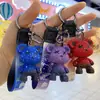 Llavero Acrílico Oso Camaleón Colgante para Llaves Personalidad Creativa Pareja Cadena de Coche Círculo Celebridad de Internet Adornos para Colgar en Mochila Escolar
