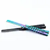 Peine de Mariposa de Colores Cuchillo Plegable, Cuchillo de Mariposa Genial y Afilado, Cuchillo de Entrenamiento para Acampar al Aire Libre