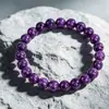 Novos Produtos da Fábrica de Origem: Pulseiras Artesanais, Pulseiras Atacado Transfronteiriças Europeias e Americanas, Pulseiras de Pedra Natural Ágata Roxa, Pulseiras de Contas para Exportação