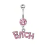 Nuevos Piercings para Ombligo Serie Rosa de Amazon Venta al Mayoreo Europeo y Americano de Venta Caliente Mariposa Zircón Colgante Anillo para Ombligo Joyería Piercing