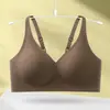 Sujetador de leopardo sin costuras cómodo de talla grande para mujer, europeo y americano, transfronterizo, alta elasticidad, a prueba de impactos, cómodo, push-up, sujetador de espalda bonita para mujer