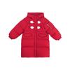 Jaqueta de Penas Quente para Meninas 2026 Inverno Novo Estilo Roupa Infantil Capuz com Gola Grande de Pelo Jaqueta de Penas Casaco de Penas para Bebê Tendência