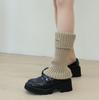 Calcetines Jk Off-White para Mujer, Calentadores Gruesos Cálidos Color Café para Otoño e Invierno, Calcetines Acrílicos de Media Caña Holgados, Calcetines para Pantorrilla Color Gris Humo