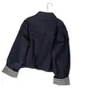 Chaqueta Acolchada de Mezclilla de un Solo Botón para Mujer Otoño e Invierno Chaqueta Engrosada 2025 Nueva Suelta Retro Abrigo de Algodón Transfronterizo