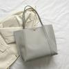 Bolso simple de color sólido para mujer con textura retro para ir al trabajo, nuevo otoño e invierno 2023, bolso tote de hombro o axila de gran capacidad