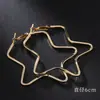 Pendiente de aro grande exagerado con forma de corazón estilo europeo y americano, pendientes de moda con personalidad, pendientes de estrella para chica enamorada, venta al por mayor directa de fábrica