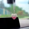 Colgante creativo de corazón de diamante con degradado para coche, estilo ins, corazón 3D con incrustaciones de diamantes, decoración para espejo retrovisor