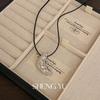 Estilo Coreano Sentido de Diseño Creativo Bolso de Cuerno Cadena Clavícula Simple Quién Top Suéter Largo Nicho Combinable Cadena de Cuello para Mujer