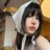 2025 Nuevo Pañuelo Triangular de Lunares Coreano para Mujer Moda Primavera y Verano Turbante Francés Nuevo Pañuelo de Seda para Vacaciones Diadema de Moda