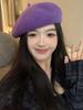 Boina de lana para mujer otoño e invierno Celebridad de Internet Combinación total circunferencia de cabeza grande cara pequeña boina retro británica sombrero de pintor