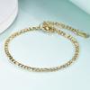 Venta Caliente Transfronteriza Europea y Americana de Amazon Cadena Figaro de 4 mm Pulsera de Acero Inoxidable Dividida Pulsera Personalizada de Oro de 18 Quilates Venta al por Mayor