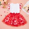 Venta al por mayor transfronteriza 2025 primavera y verano nueva ropa para niñas falda de princesa de malla falda chaleco de manga volada traje de dos piezas