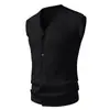 Cárdigan de punto para hombre con cuello en V, chaleco de punto para comercio exterior de otoño e invierno, moda europea y americana, patrón trenzado, chaleco suéter sin mangas