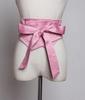 Tela satinada estilo japonés sello de cintura con cordones ultra ancho camisa blanca decorativa para mujer versátil cinturón de lazo retro con cordones
