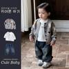 Ropa Infantil para Niño Ropa de Punto Perrito Dibujo Animado Cárdigan Camiseta Jeans Conjunto de 3 Piezas Ropa de Primavera y Otoño para Bebé para Salir