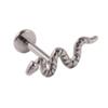 Pino de titânio G23 labial, prego labial em T, pequeno, cobra, prego de orelha, personalidade I, curvo, cobra, prego de osso da orelha, joia de piercing Amazon agora