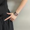 Pulsera Abierta Ancha Hueca Estilo Ins Europeo y Americano para Mujer Dorada Minimalista Nicho Metal Glaseado Corrugado Irregular