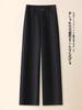 Calça Feminina 2026 Novo Estilo Acetato Lã Calças Femininas Outono e Inverno Grossa Cintura Alta Fluida Terno Calças de Pernas Largas Calças Casuais Retas