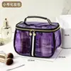Bolsa de cosméticos de PVC transparente, impermeable, gran capacidad, bolsa de tocador de viaje portátil, disponible en varios tamaños, con un diseño transparente
