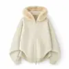 Nuevo Suéter de Punto con Capucha Desmontable de Piel para Hombre Otoño/Invierno 2026 Suelto con Cremallera Cárdigan Ropa de Abrigo Cálida