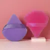 Pequeno Triângulo Pó Puff Pó Puff Pó Puff em forma de leque Pó Puff denso Pó Puff curto de pelúcia Pó de maquiagem de flocagem de algodão puro Ferramenta de fronteira cruzada