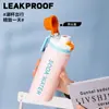 Taza Térmica de Acero Inoxidable de Doble Capa Colorida con Tapa de Botón, Modelo 2025, para Hombres y Mujeres, Gran Capacidad, Taza Térmica de Moda Estilo Ins