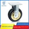 Roda Preta de Cavalo com Revestimento Dourado Elástica de Alta Resistência para Venda por Atacado 4568 polegadas Roda Universal de Borracha Industrial Rodízio para Carrinho com Freio