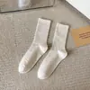 Calcetines de Algodón Color Caramelo para Primavera y Otoño para Mujer Estilo Japonés Color Sólido ins Calcetines de Moda de Altura Media Calcetines Apilados Calcetines Deportivos Estilo Coreano para Estudiantes