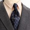 Venta al por mayor de fábrica retro versión coreana 8CM vestido casual de lujo ligero patrón café verde marino corbata de traje para hombre