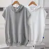 Chaleco con Capucha Estilo Coreano de Primavera para Mujer Tallas Grandes 150kg, Estilo Holgado y Casual, Sudadera sin Mangas Pullover de Color Sólido Tendencia