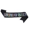 Moda Europeia e Americana Festa de Aniversário Tecido de Glitter Fita Rainha de Aniversário Menina de Aniversário Alça de Ombro Cinto de Etiqueta