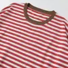 Ropa de Mujer al por Mayor Transfronteriza Otoño e Invierno 2025 Nuevo Estilo Europeo y Americano Camisetas Sueltas Casuales Rayadas Sudaderas de Cuello Redondo