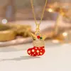 Europeu e Americano Transfronteiriço Novo Papai Noel Árvore de Natal Microincrustado Esmalte Gotejado Colar Meninas Natal Outono e Inverno Corrente da Clavícula