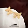 Pendientes de Mariposa con Textura de Aguja de Plata Pendientes Retro Europeos y Americanos de Nicho Únicos Elegantes Pendientes de Lujo Accesible Dulces de Alta Gama para Mujer