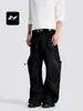 Calças de trabalho americanas retrô com pernas curvas para homens e mulheres, estilo vintage com múltiplos bolsos, calças casuais largas para jardinagem