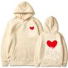 Moletom com capuz estampado de nova moda transfronteiriço amor estilo universitário jaqueta de estudante solta casual all-match manga longa