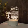 Nueva luz de noche 3D niña amor tallado palabras de bendición forma de corazón lámpara de mesa pequeña lámpara de regalo para padres, hermanas y amigos