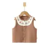 Chaleco de Terciopelo Suave para Bebé Chaleco Bordado de Primavera y Otoño Chaqueta sin Mangas para Niños Top Cálido para Recién Nacidos que Protege el Vientre