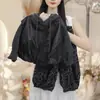 Conjunto Feminino 2026 Outono Novo Estilo Suéter com Capuz Jaqueta de Couro Calça Estampa de Leopardo Estilo Vovó Conjunto Fashion e Estiloso Versão Coreana
