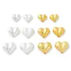 Corazón de Melocotón Brillante Mate de Tamaño Múltiple Corazón de Corazón Cuentas Accesorios de Plata Plata Pura S990 Forma de Corazón Accesorios para Pulsera DIY